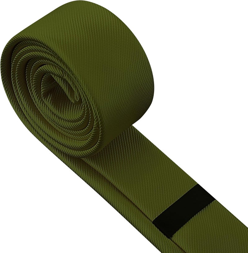Branduce Men's Skinny Ties Solid Color Formal Neckties 1.58" (4CM) Slim Ties For Men - Image 3